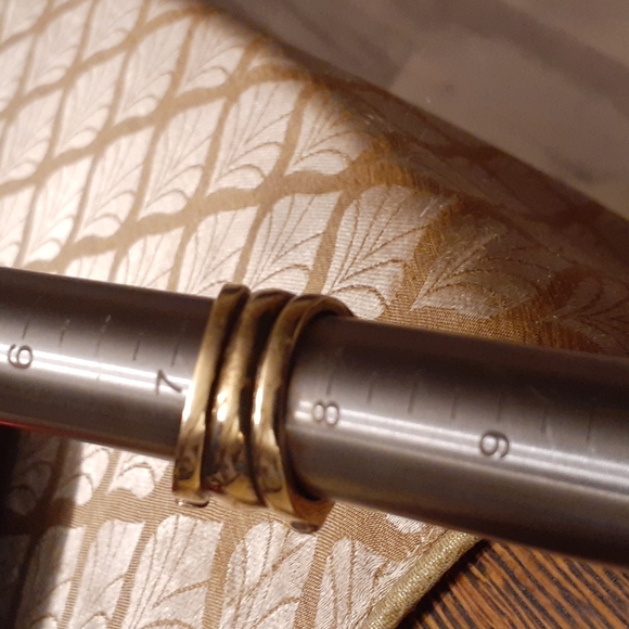 14K OVERLAY STERLING SILVER BLUE/ WHITE TOPAZ RING SIZE 7.5 - Picture 7 of 7